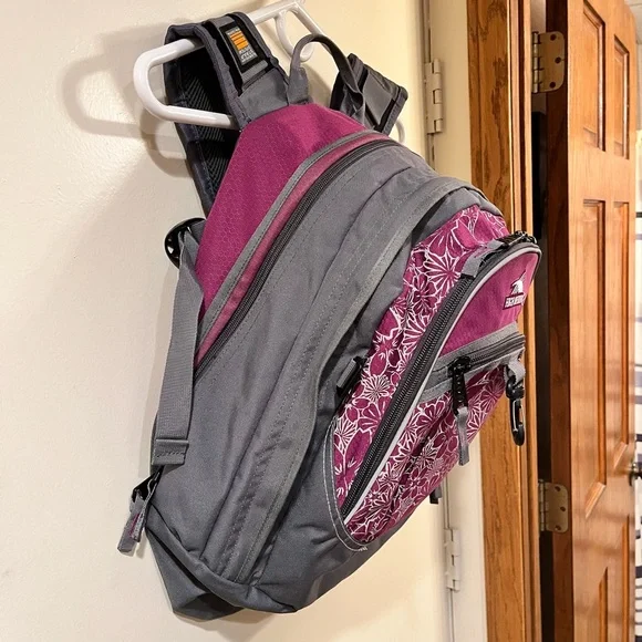 High Sierra Floral Printed Pink and Gray Women's Backpack - Picture 3 of 9